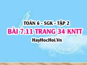 Bài 7.11 trang 34 Toán 6 Tập 2 Kết nối tri thức